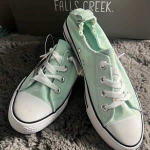 Womens Falls Creek Slip On Canvas Teal Sneakers Shoes Size 7